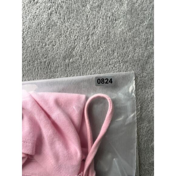 Vintage Y2K Pink Cami Tank Top Large USA Ruched Lace Fairy Dainty Stretchy 2000s - Picture 12 of 13